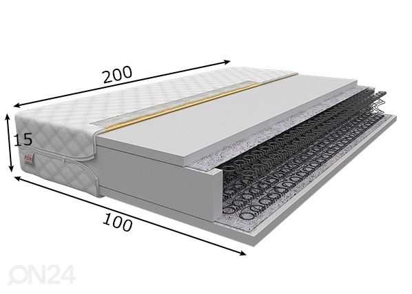 Vedrumadrats 100x200 cm mõõdud