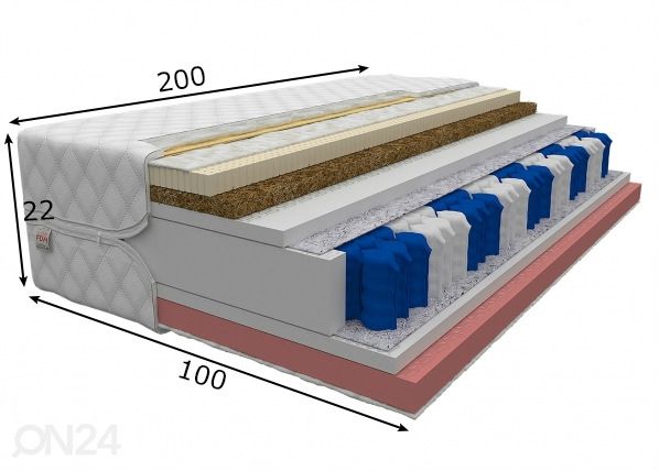 Vedrumadrats Active 100x200 cm mõõdud