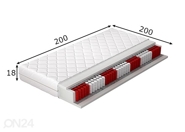 Vedrumadrats Apollo Pocket 200x200 cm mõõdud