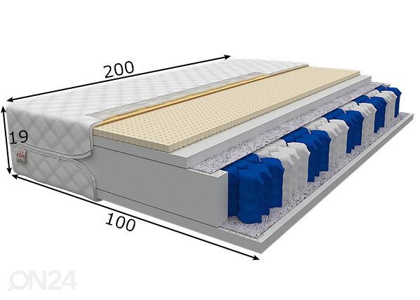 Vedrumadrats Bolonia 100x200 cm mõõdud