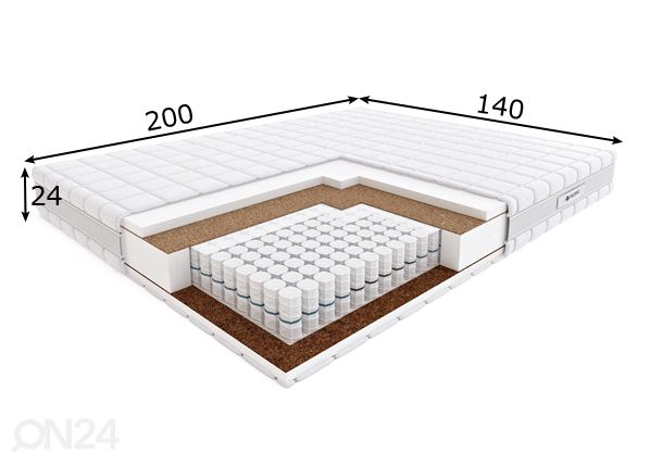 Vedrumadrats Hilding Pasodoble 140x200 cm mõõdud