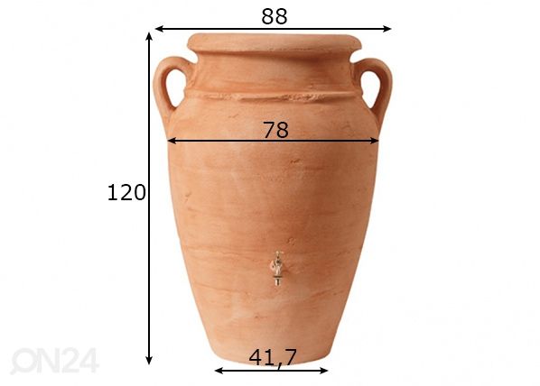 Veenõu Antiik Amphora Terracotta 360 L mõõdud