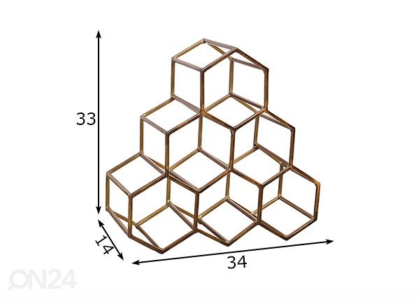 Veiniriiul Honeycomb mõõdud