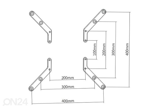 VESA 400x400 adapter mõõdud