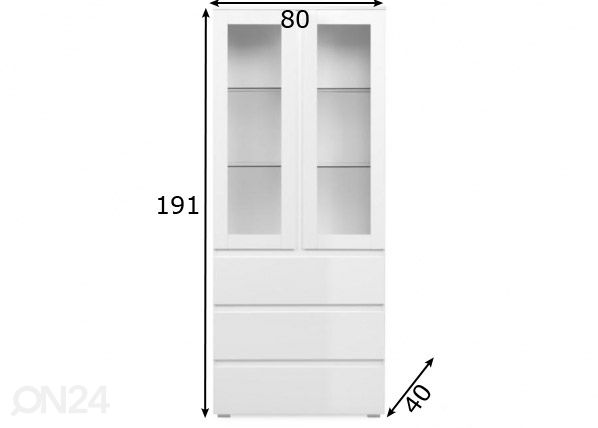 Vitriinkapp Capetown 80 cm mõõdud