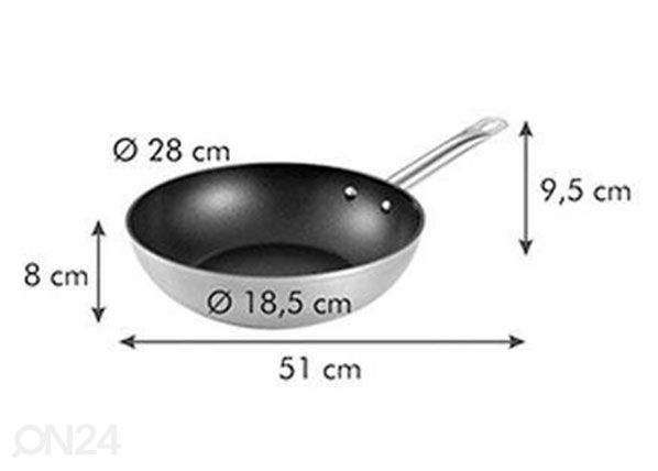 Vokkpann Tescoma Grandchef Ø 28 cm mõõdud