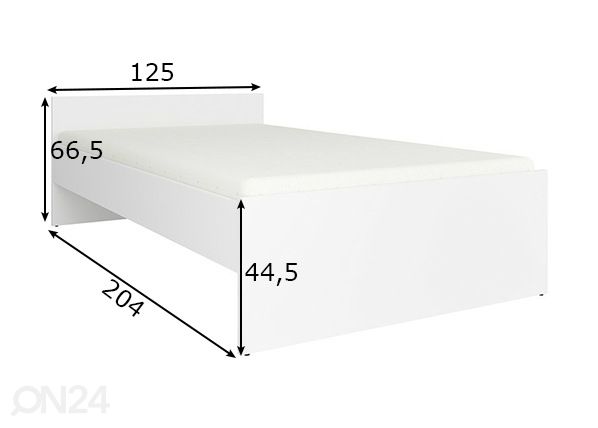 Voodi 120x200 cm mõõdud