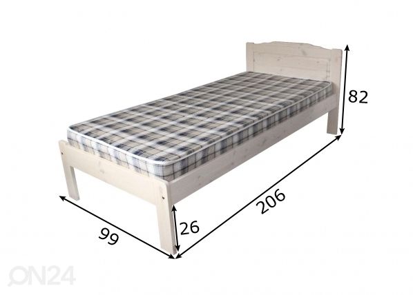 Voodi 90x200 cm mõõdud