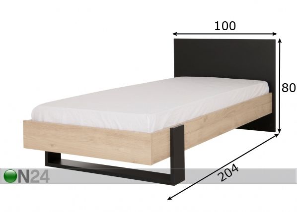 Voodi Duplex 90x200 cm mõõdud