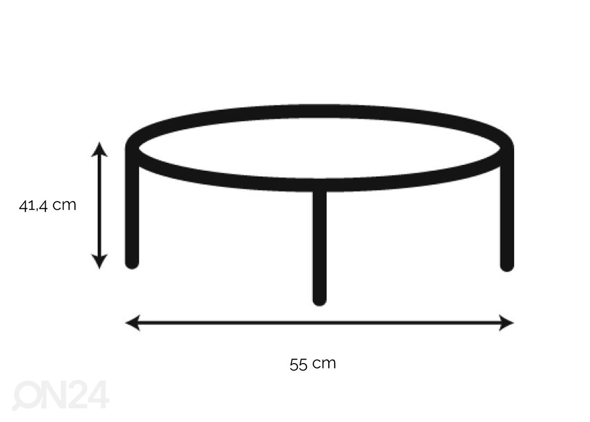 Abilaud Alta Ø 55 cm suurendatud mõõdud