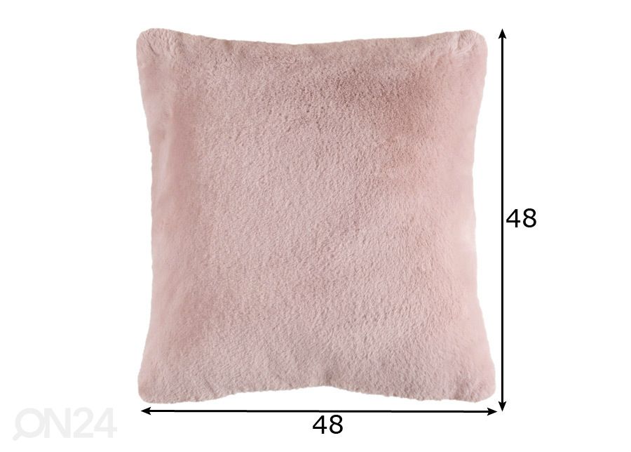 Dekoratiivpadi Heaven Powder Pink suurendatud mõõdud