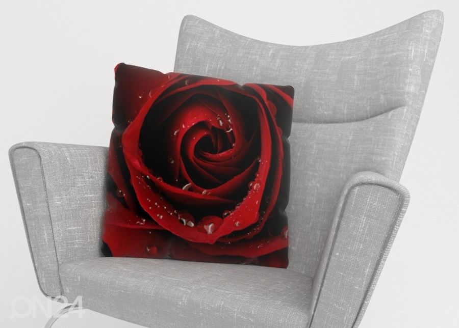 Dekoratiivpadjapüür Red Rose 45x45cm suurendatud