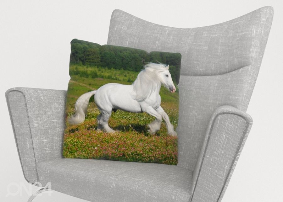 Dekoratiivpadjapüür White Horse 50x50 cm suurendatud