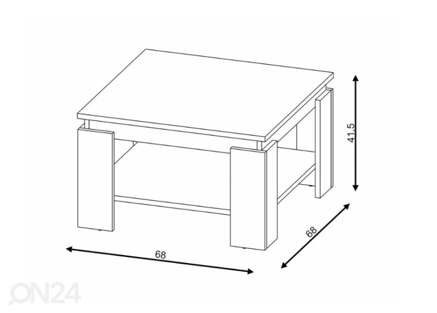 Diivanilaud 68x68 cm suurendatud mõõdud