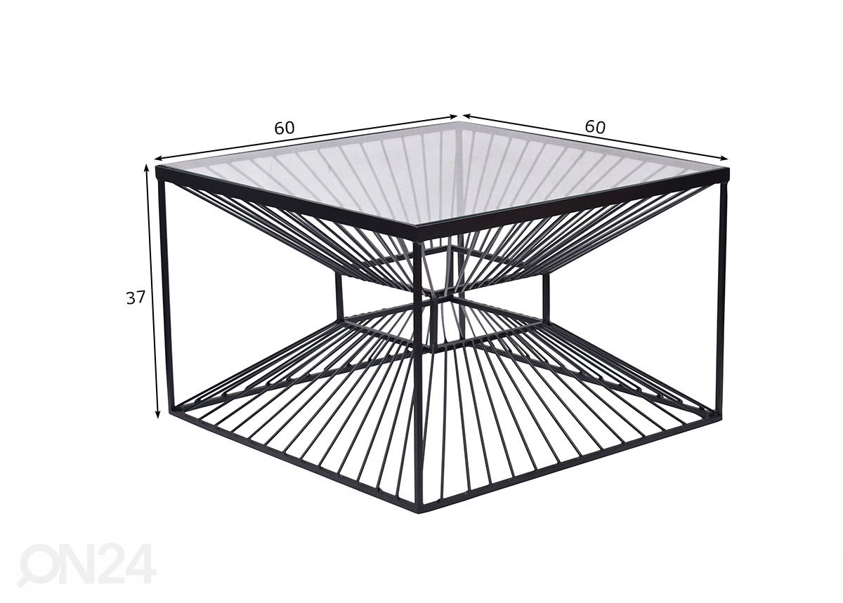 Diivanilaud Illusion Ø 60 cm suurendatud mõõdud