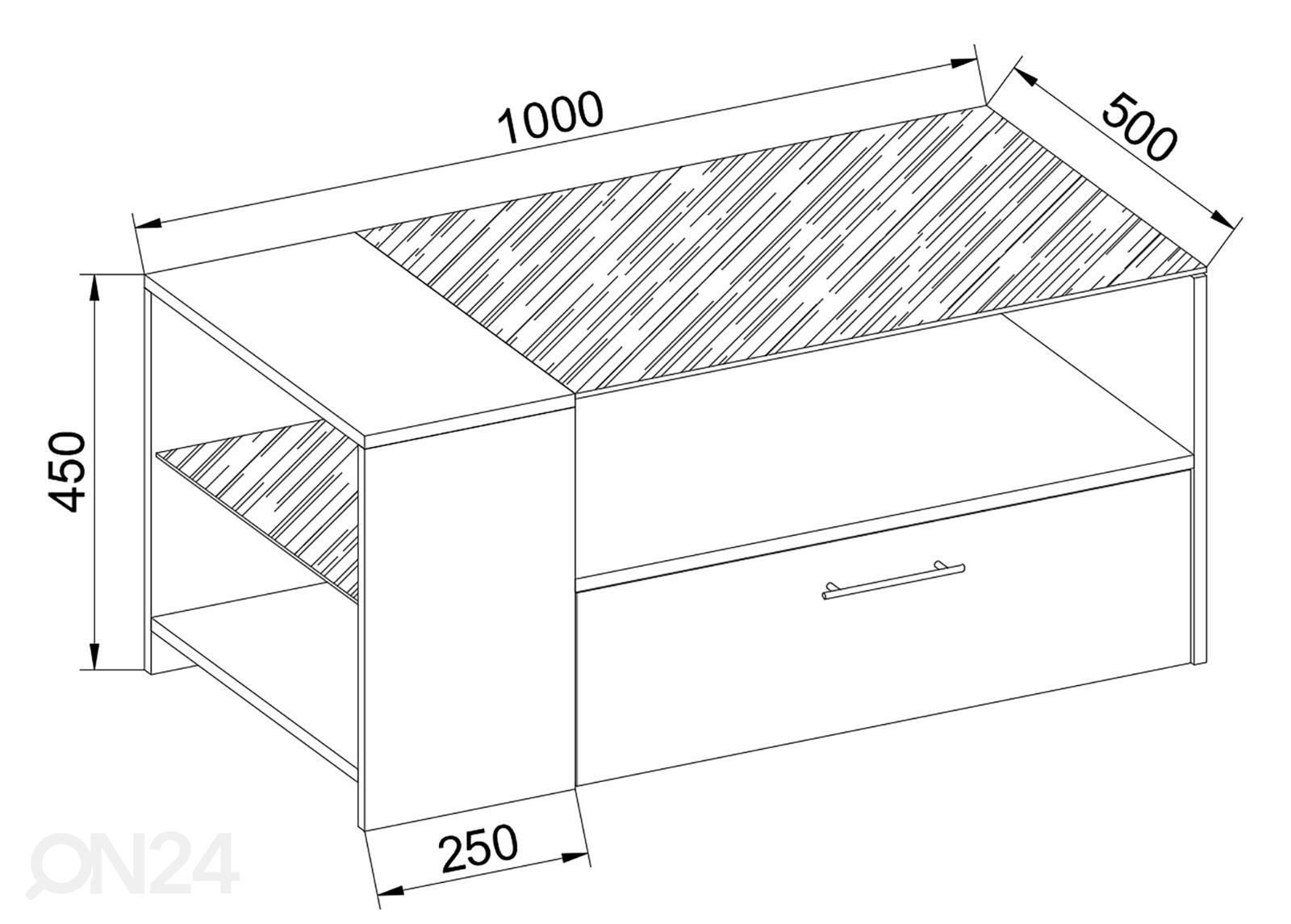 Diivanilaud Tindala 100x50 cm suurendatud mõõdud