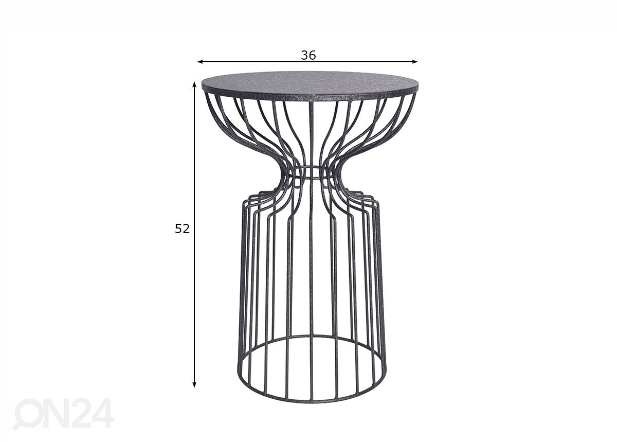 Diivanilaud Variation Ø 36 cm suurendatud mõõdud