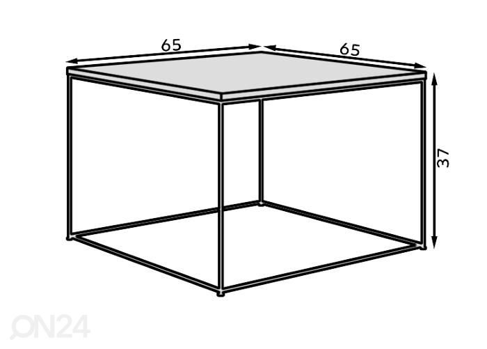 Diivanilaud Visla 65x65 cm suurendatud mõõdud