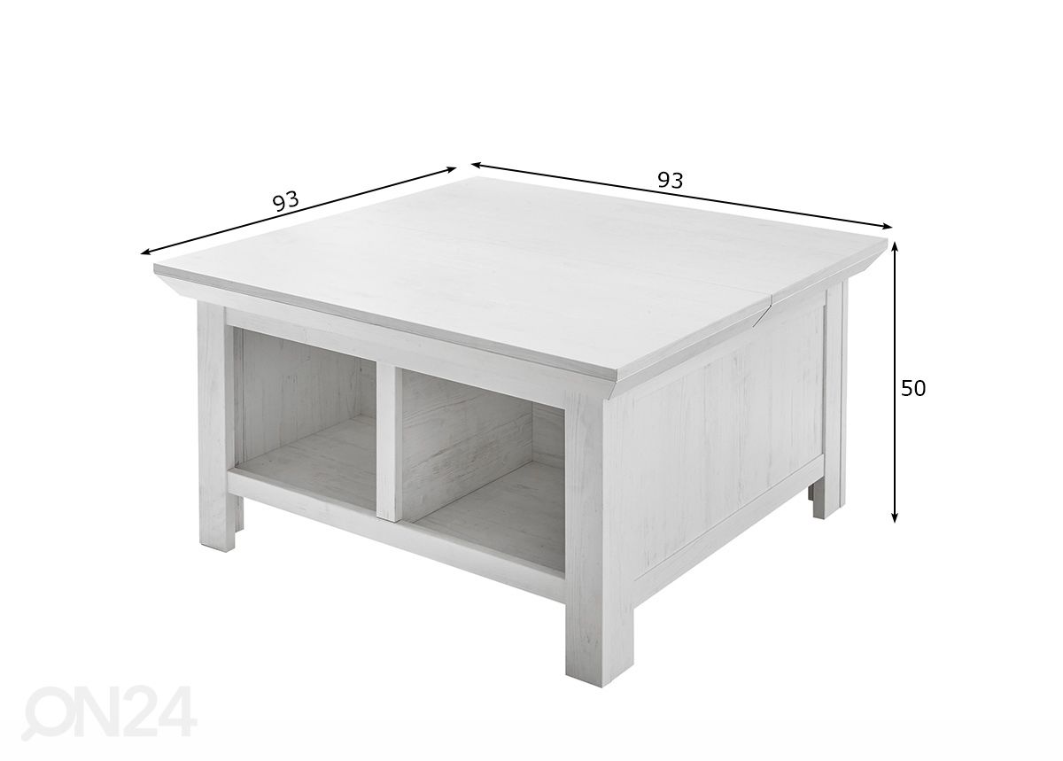 Diivanilaud Westerland 93x93 cm suurendatud mõõdud