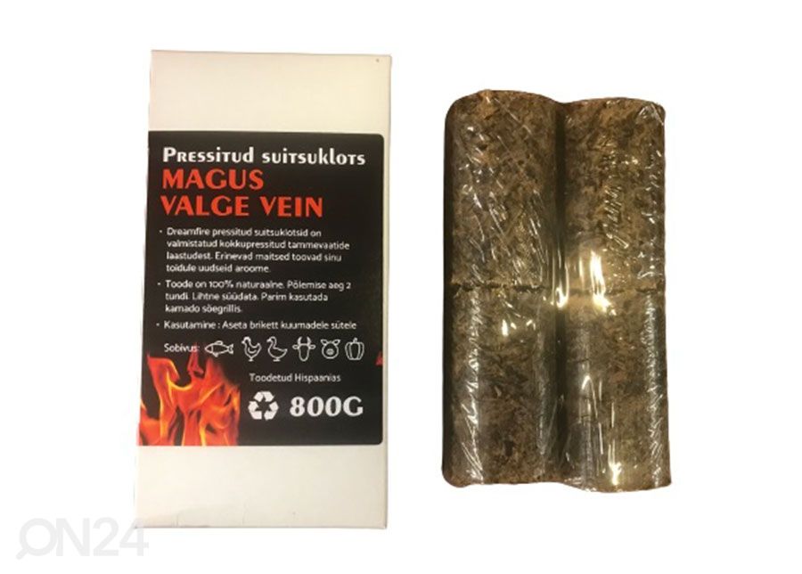 Dreamfire® pressitud suitsuklots Magus valge vein 800 g suurendatud