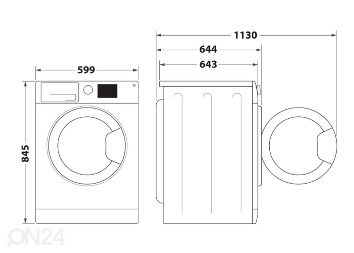 Eestlaetav pesumasin Whirlpool Professional AWH912SPRO, 9 kg suurendatud mõõdud