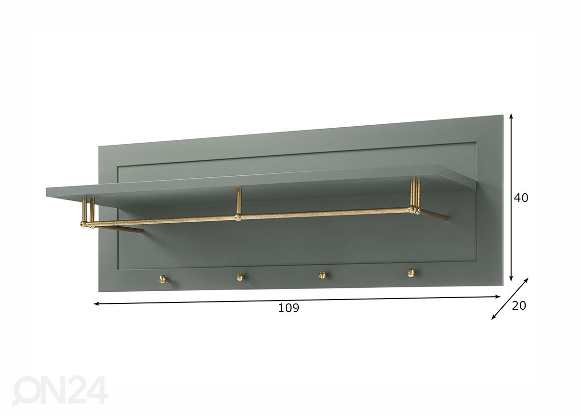 Esikunagi Ascot 109 cm suurendatud mõõdud