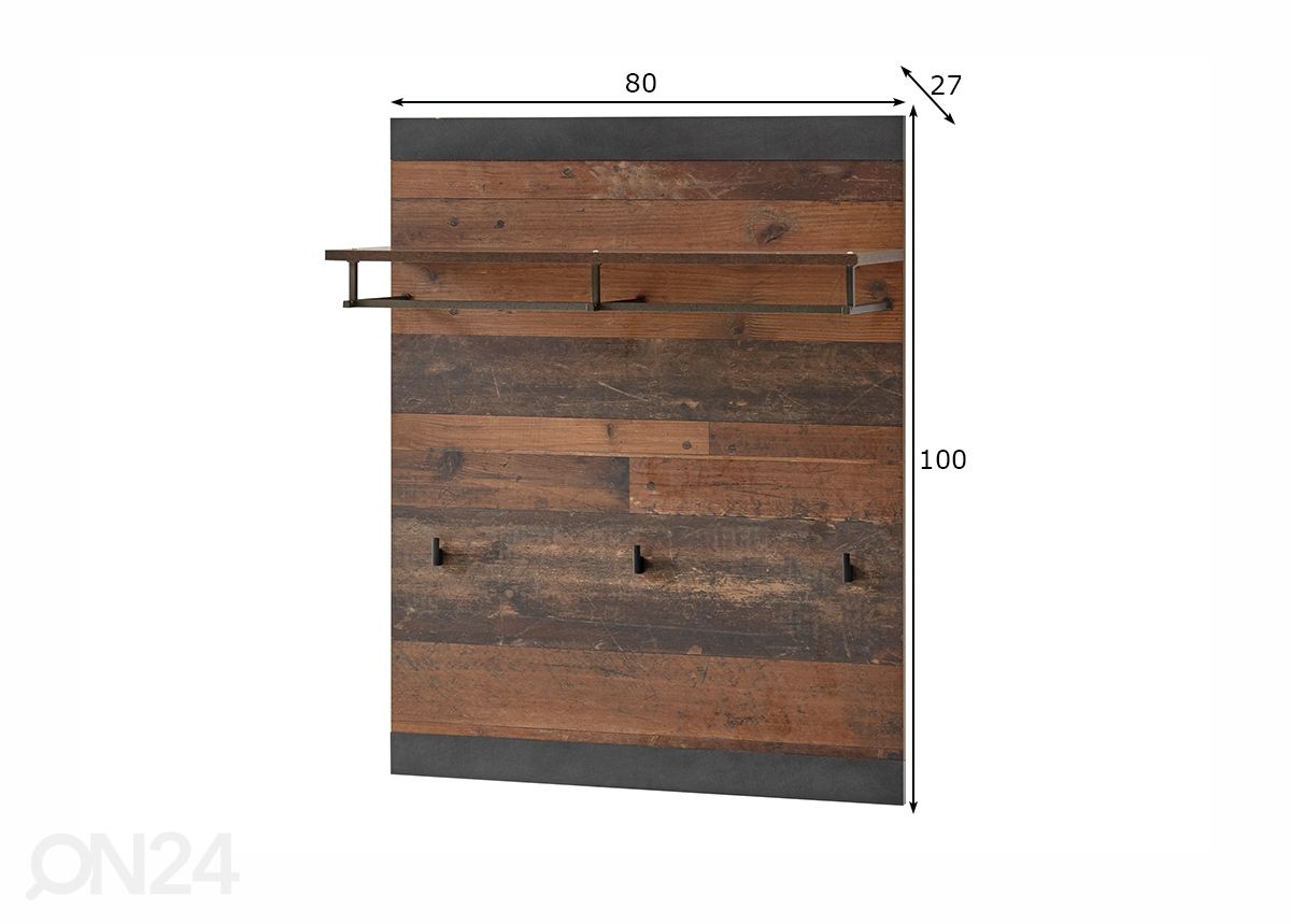 Esikunagi Brooklyn 80 cm suurendatud mõõdud