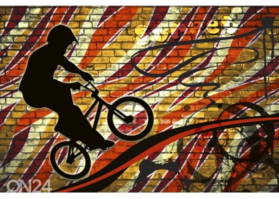 Fliis fototapeet Bicycle red 150x250 cm suurendatud