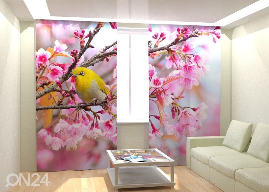 Fotokardinad Yellow Bird 300x260 cm suurendatud