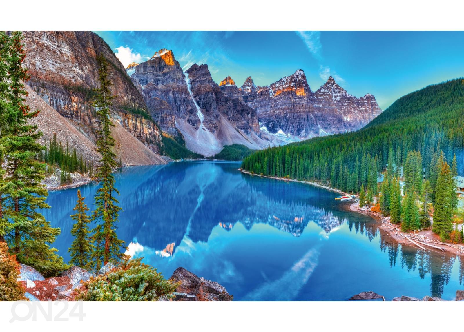 Isekleepuv fototapeet Moraine Lake suurendatud