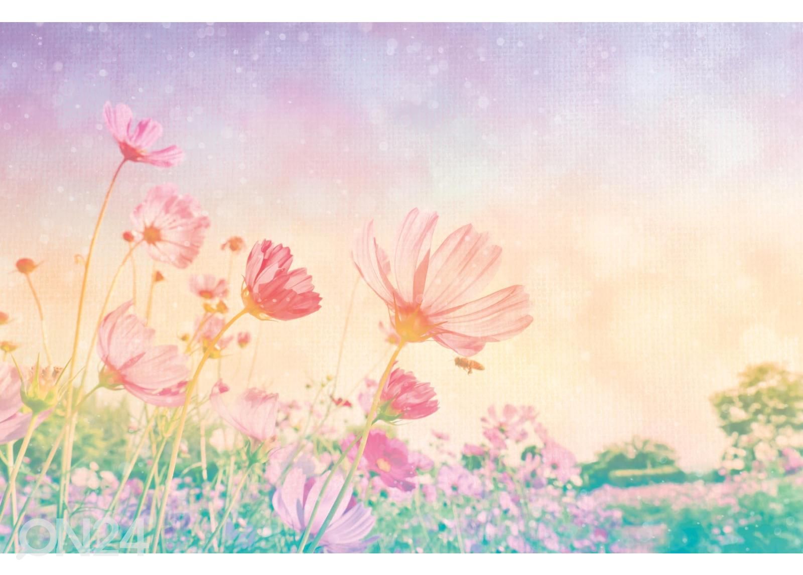 Isekleepuv fototapeet Vintage Pastel Flowers suurendatud