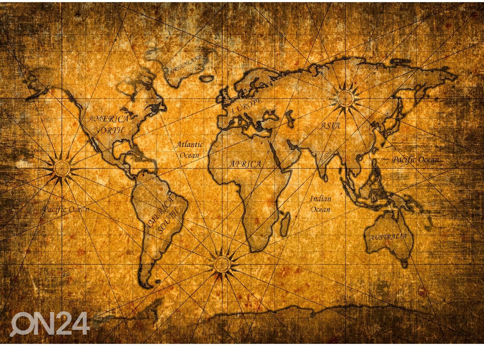 Isekleepuv fototapeet Vintage World Map Ii suurendatud