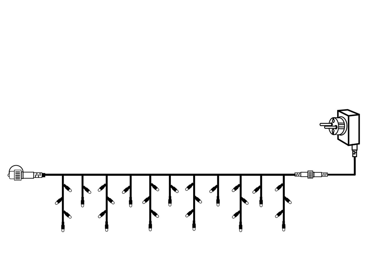 Jätkatav valgusketi start Icicles 3x0,4 m suurendatud