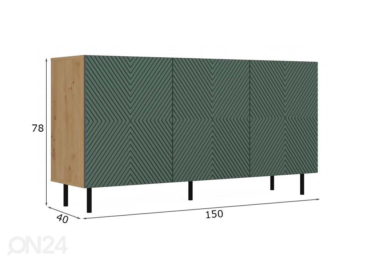 Kapp 150 cm suurendatud mõõdud