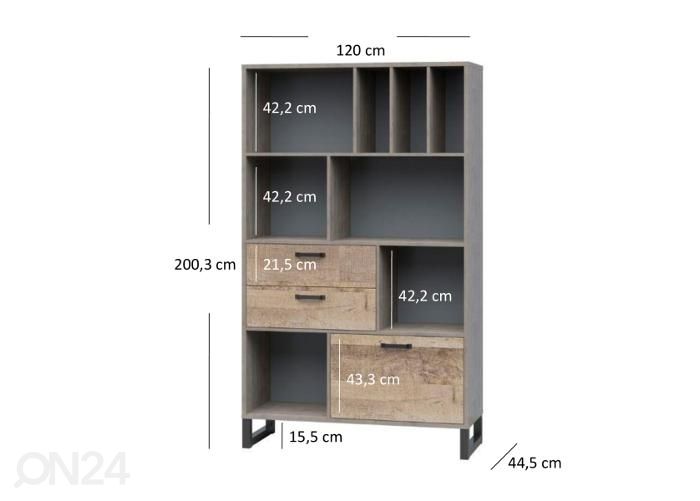 Kappriiul Bari 120 cm suurendatud mõõdud