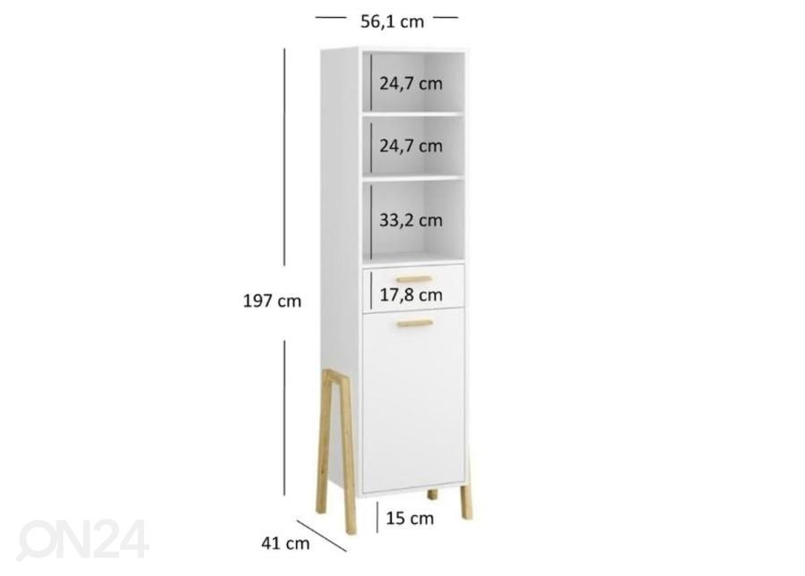 Kappriiul Belle 56,1 cm suurendatud mõõdud