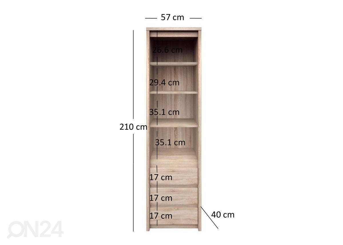 Kappriiul Norton 57 cm suurendatud mõõdud