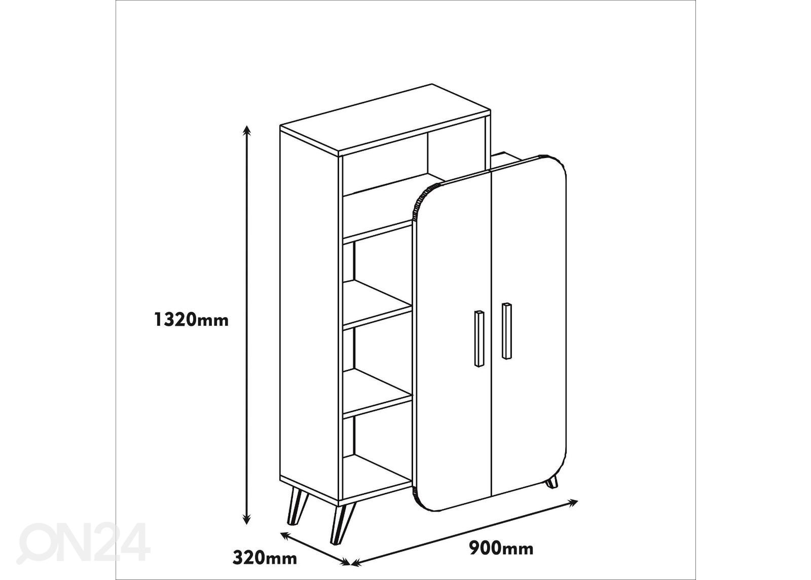 Kappriiul Walnut 90 cm suurendatud mõõdud