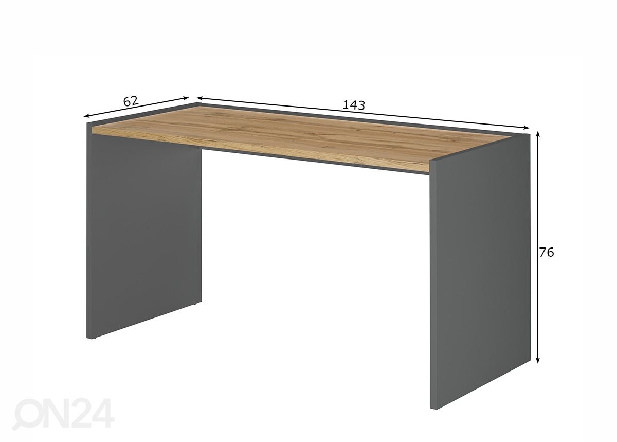 Kirjutuslaud City 142 cm suurendatud mõõdud