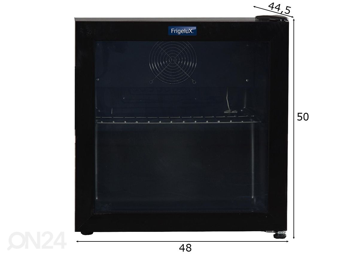 Klaasuksega külmik Frigelux D48 suurendatud mõõdud