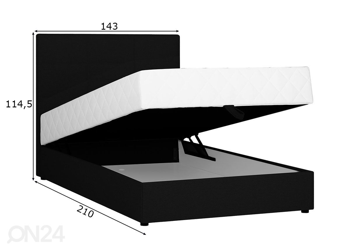 Kontinentaalvoodi Leiko 140x200 cm suurendatud mõõdud