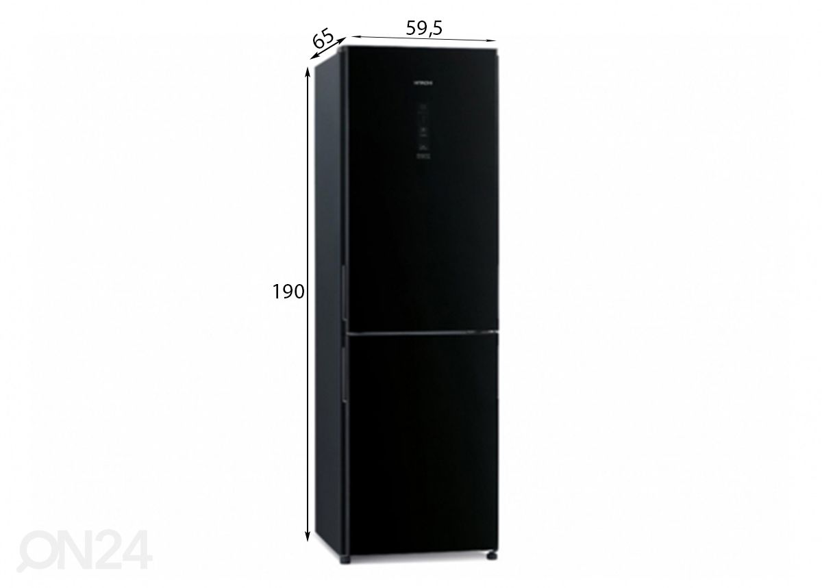 Külmik Hitachi R-BGX411PRU0-1 (GBK), must klaas suurendatud mõõdud