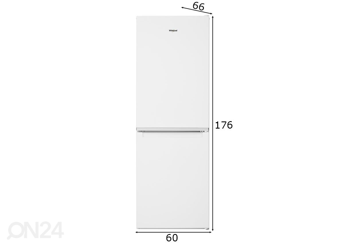 Külmik Whirlpool W5721EW2 suurendatud mõõdud