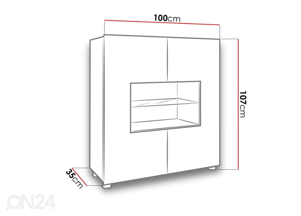 Kummut 100 cm + LED suurendatud mõõdud