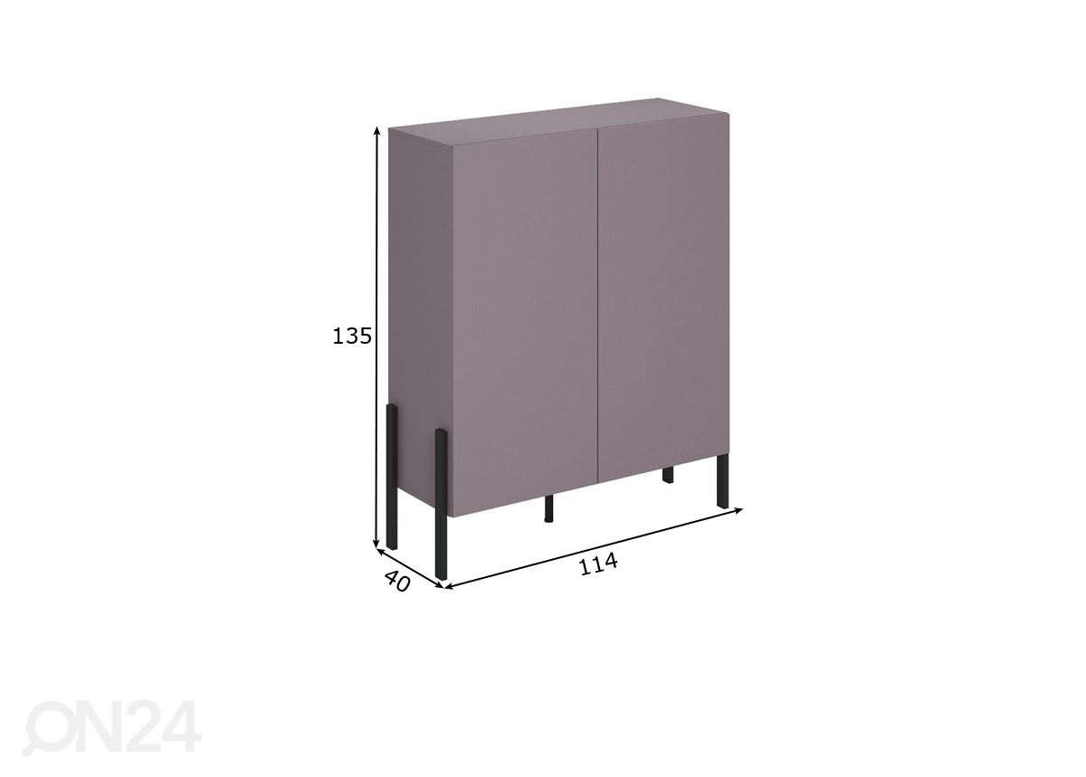 Kummut 114 cm suurendatud mõõdud