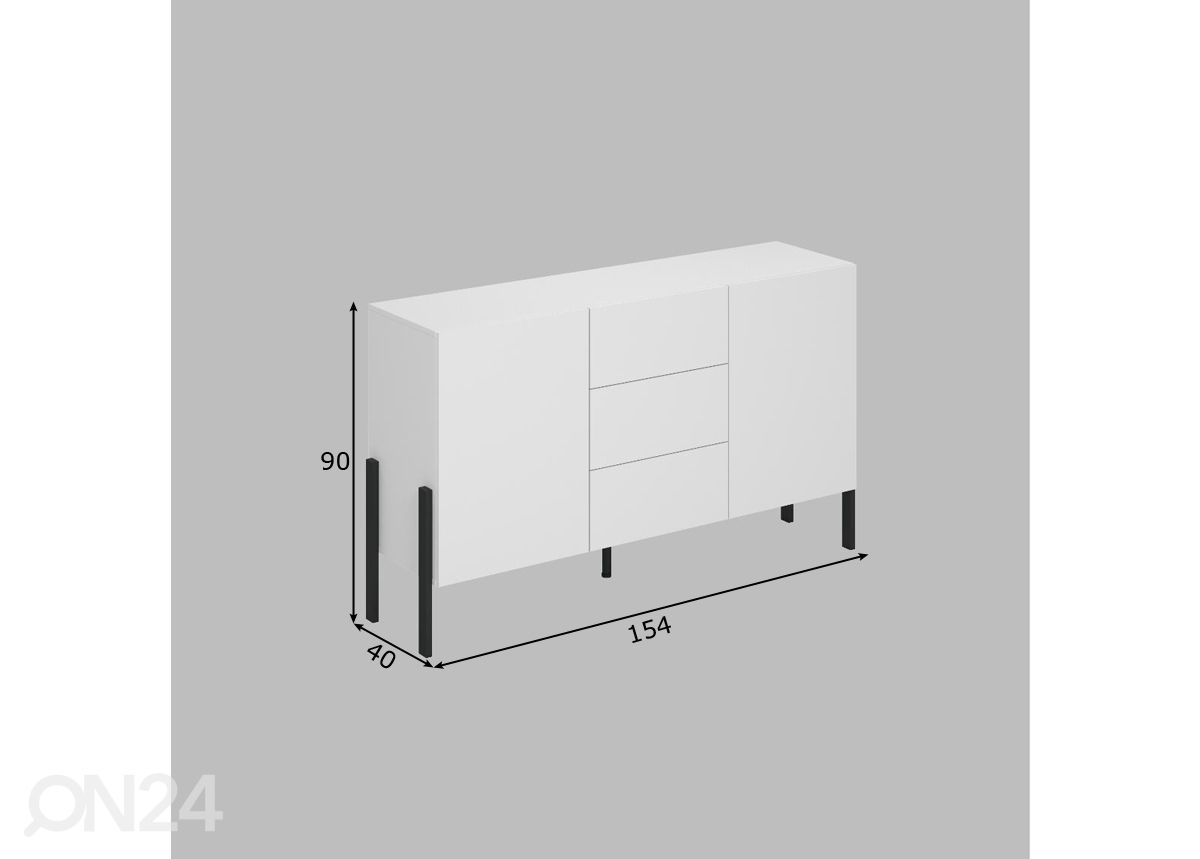 Kummut 154 cm suurendatud mõõdud