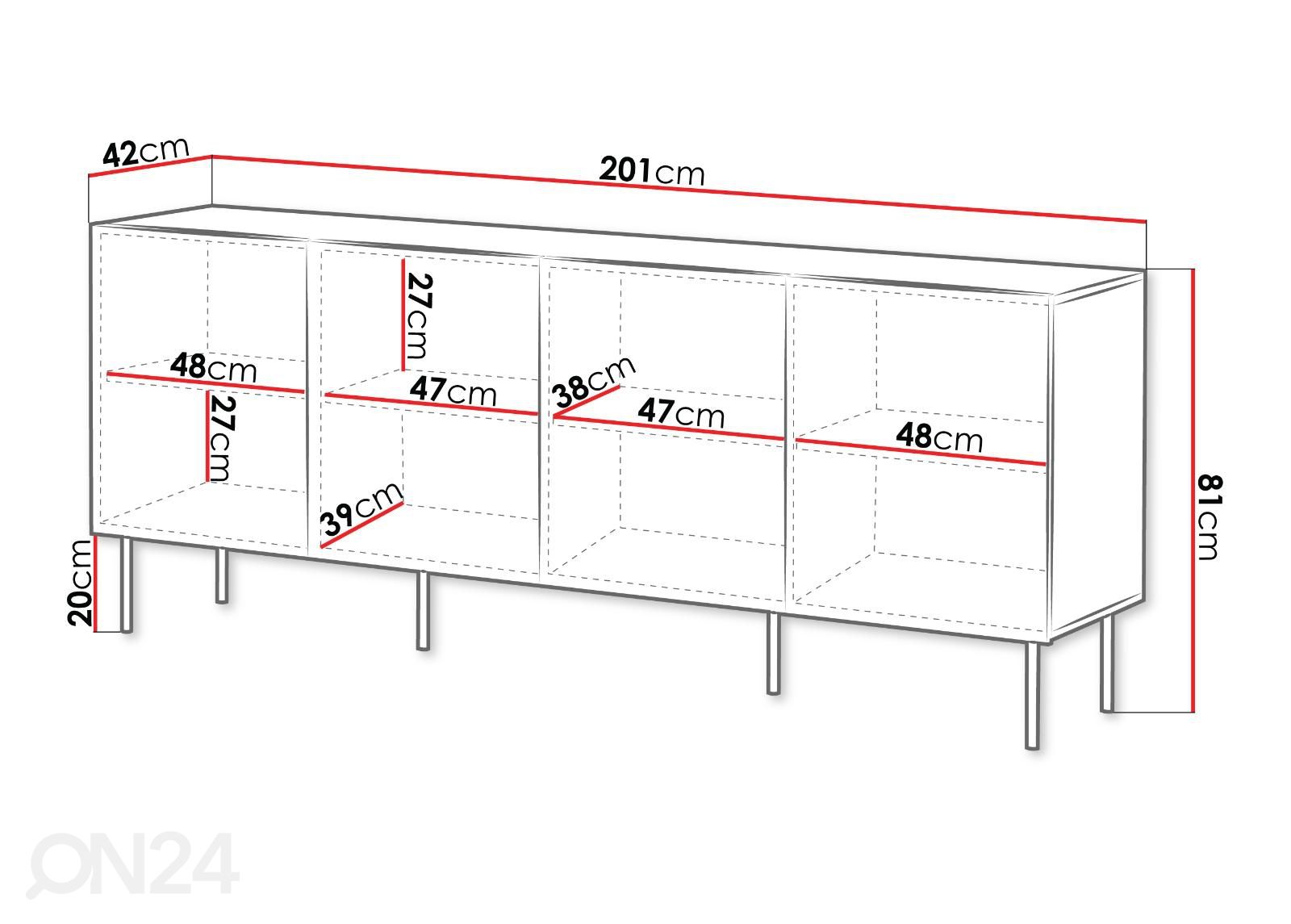 Kummut Terry 200 cm suurendatud