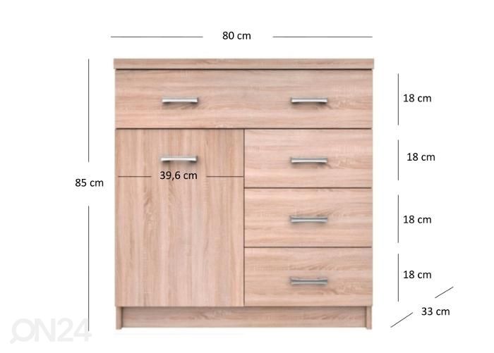 Kummut Top mix 80 cm suurendatud mõõdud