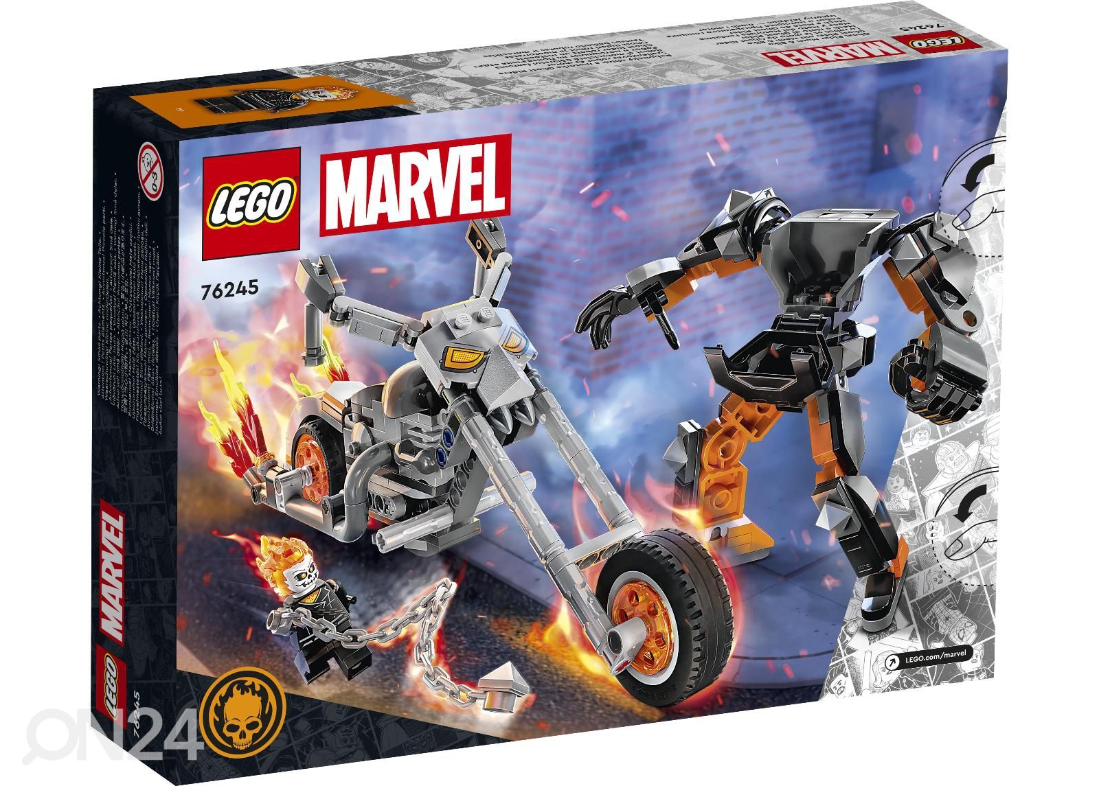 LEGO Super Heroes Ghost Rideri robot ja mootorratas suurendatud