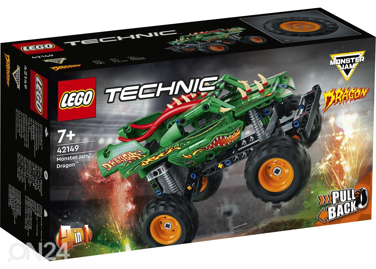 LEGO Technic Monster Jam Draakon suurendatud